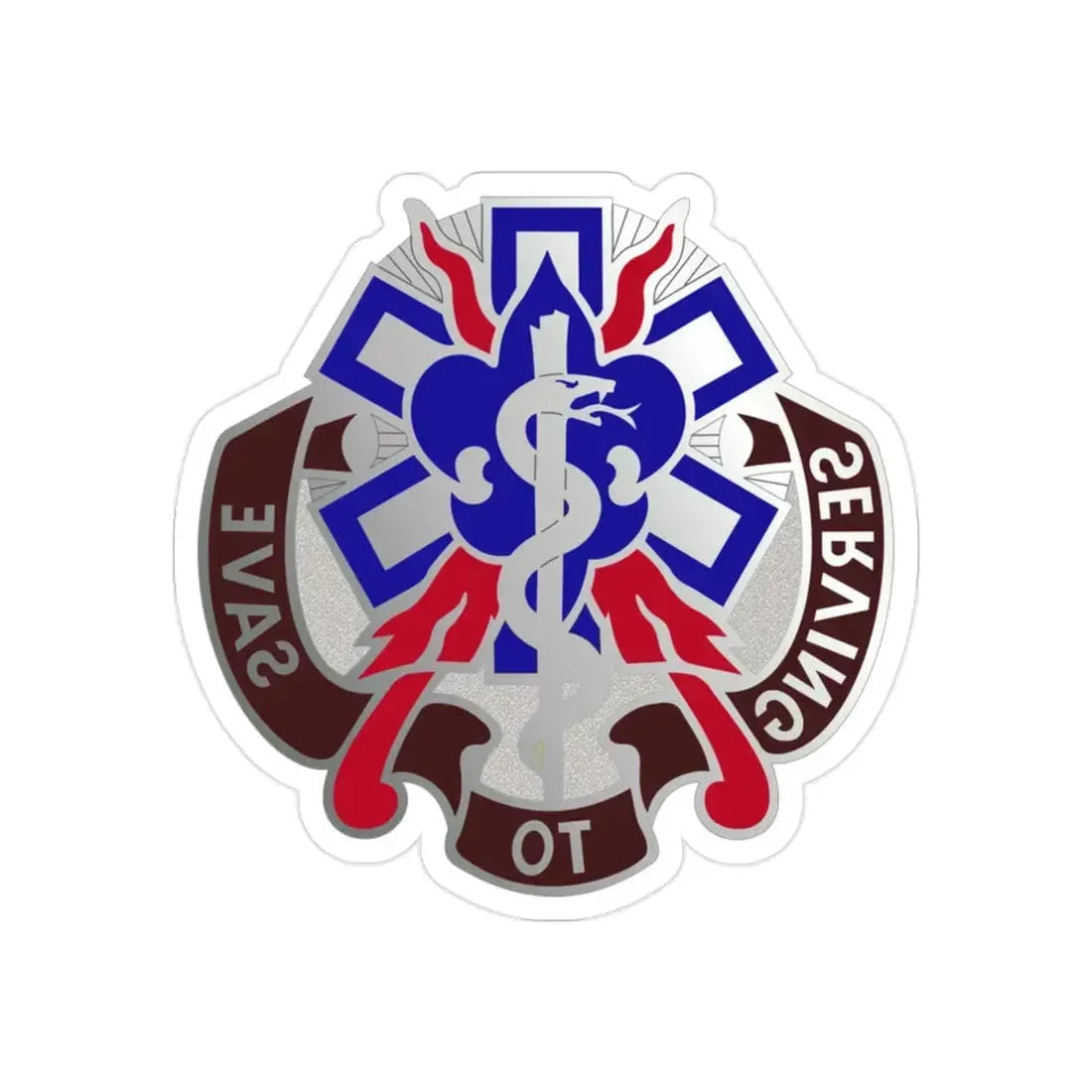 350 Surgical Hospital (U.S. Army) REVERSE PRINT Transparent Die-Cut STICKER - The Sticker Space