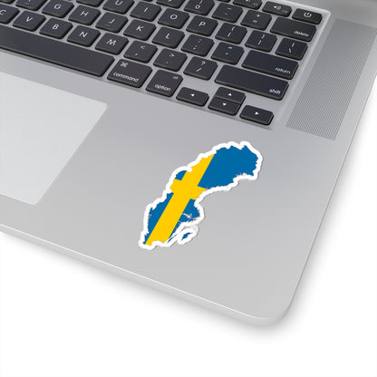 Flag-Map of Sweden (Sweden) STICKER Vinyl Kiss-Cut Decal