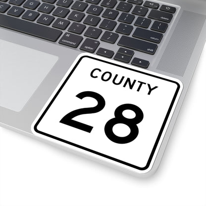 County 28 square (Minnesota) (Road Sign) STICKER Vinyl Kiss-Cut Decal