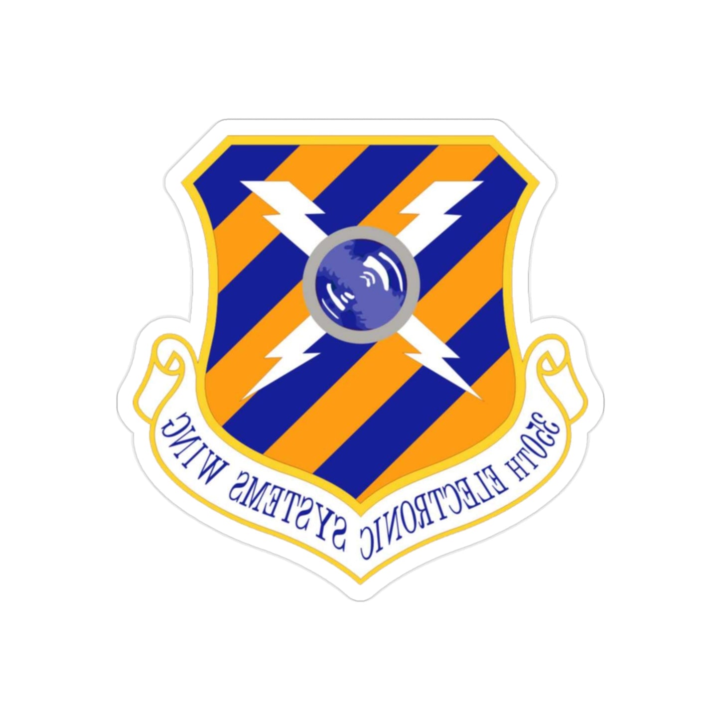 350th Electronic Systems Wing (U.S. Air Force) REVERSE PRINT Transparent STICKER-2" × 2"-The Sticker Space