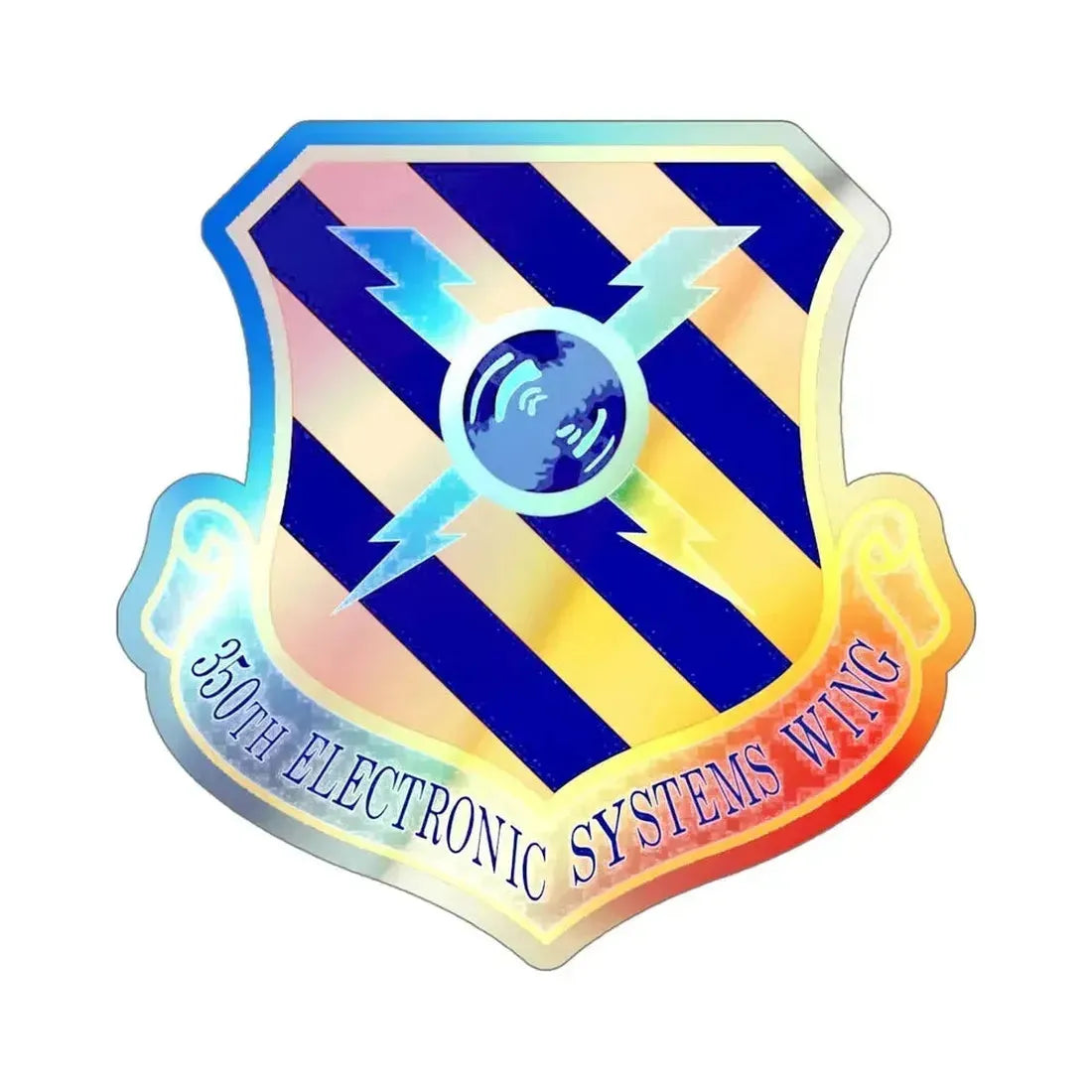350th Electronic Systems Wing (U.S. Air Force) Holographic STICKER Die-Cut Vinyl Decal 4 Inch Holographic - The Sticker Space