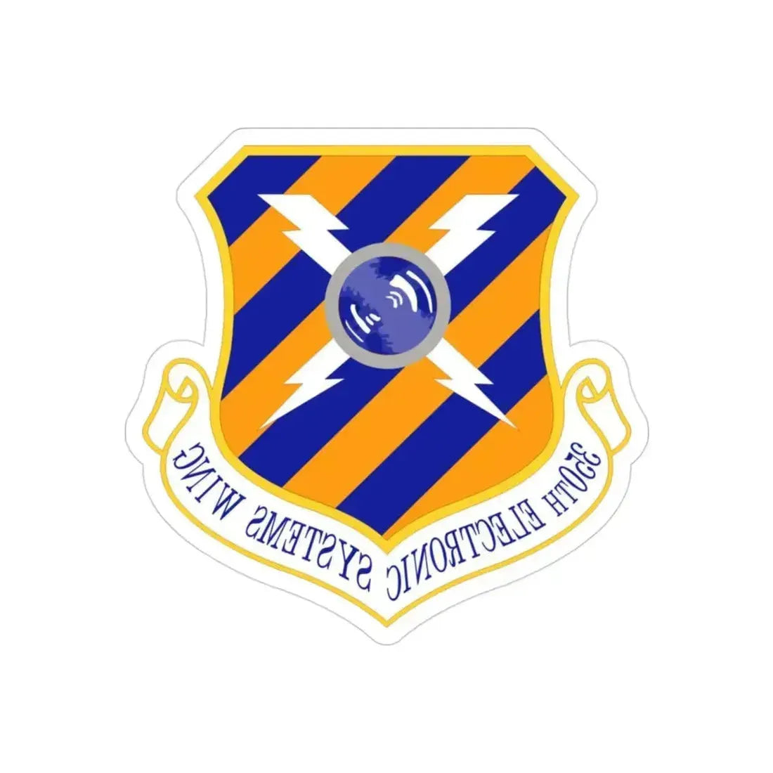 350th Electronic Systems Wing (U.S. Air Force) REVERSE PRINT Transparent Die-Cut STICKER 3 Inch Die-Cut Transparent - The Sticker Space