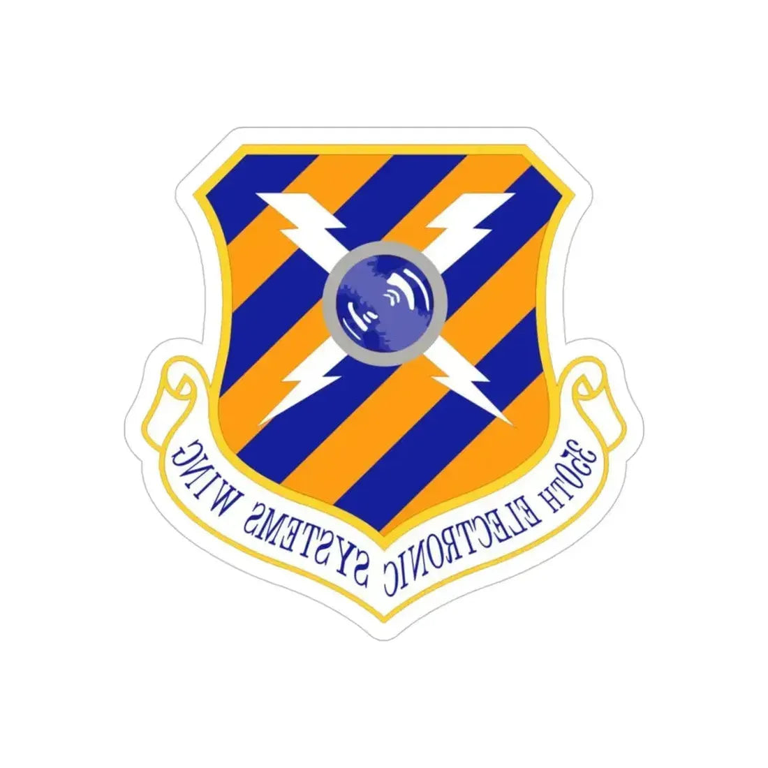 350th Electronic Systems Wing (U.S. Air Force) REVERSE PRINT Transparent Die-Cut STICKER 4 Inch Die-Cut Transparent - The Sticker Space
