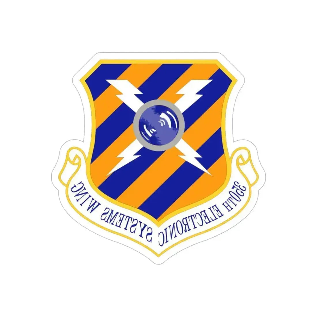 350th Electronic Systems Wing (U.S. Air Force) REVERSE PRINT Transparent Die-Cut STICKER 5 Inch Die-Cut Transparent - The Sticker Space