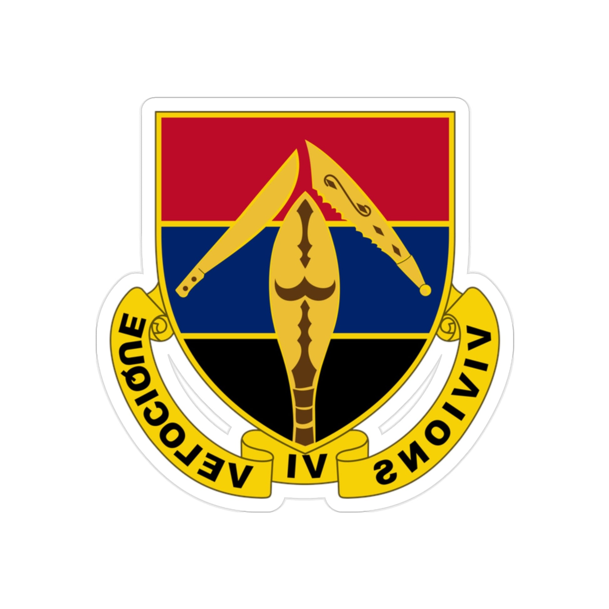 351 Armored Field Artillery Battalion (U.S. Army) REVERSE PRINT Transparent STICKER-2" × 2"-The Sticker Space