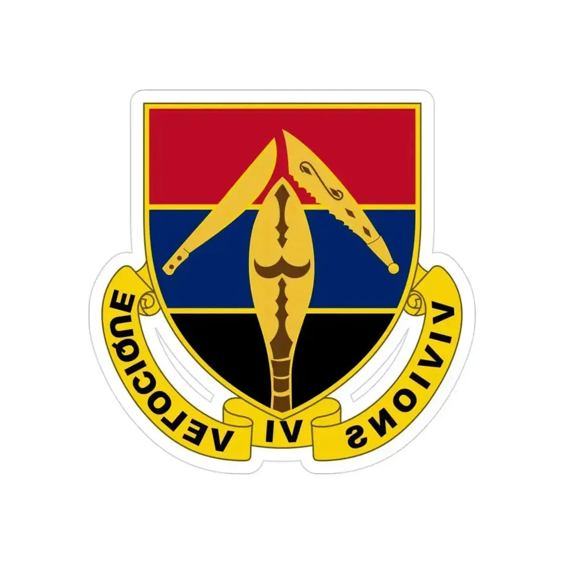 351 Armored Field Artillery Battalion (U.S. Army) REVERSE PRINT Transparent Die-Cut STICKER 3 Inch Die-Cut Transparent - The Sticker Space