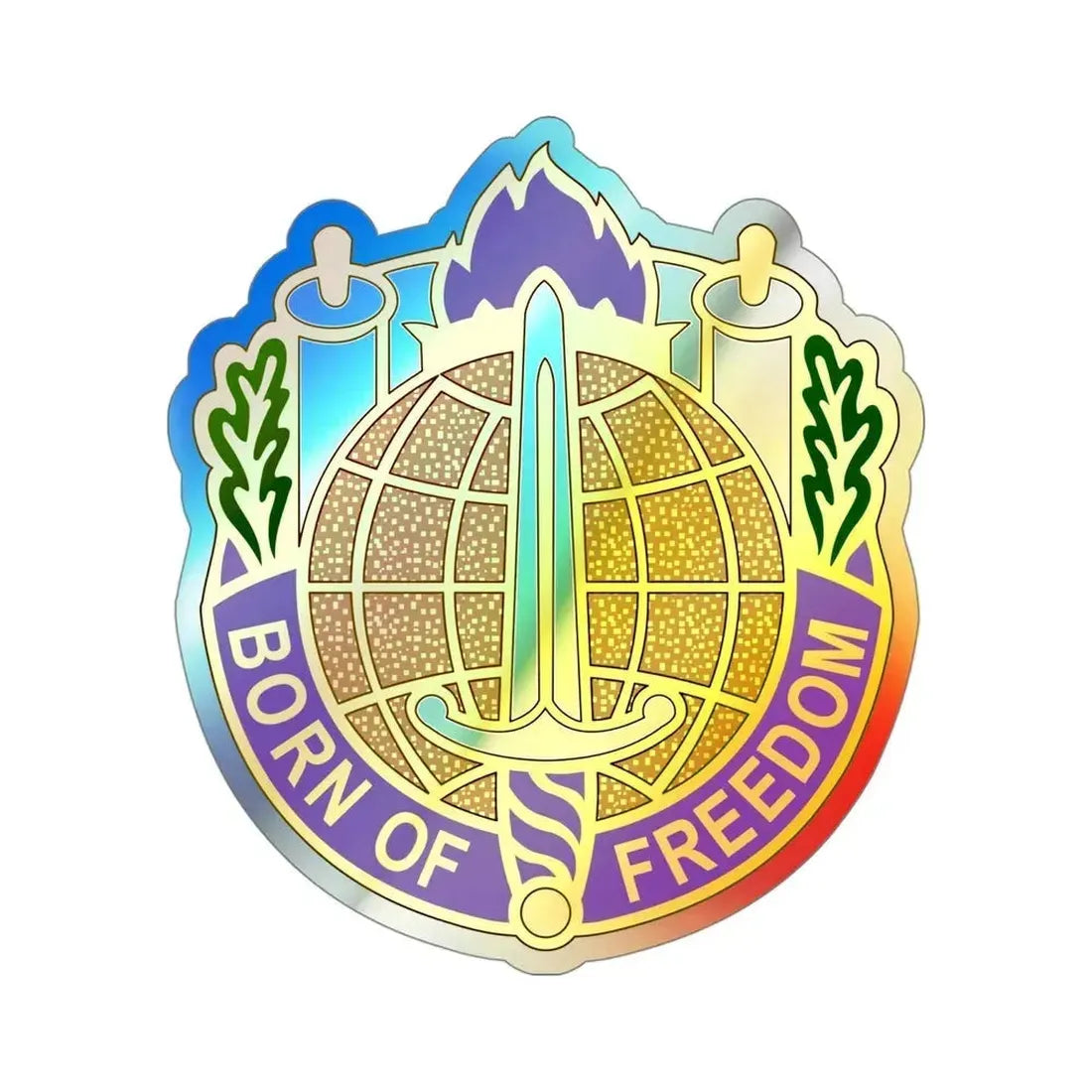 351 Civil Affairs Command 2 (U.S. Army) Holographic STICKER Die-Cut Vinyl Decal 4 Inch Holographic - The Sticker Space