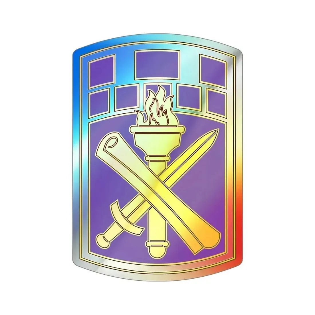 351 Civil Affairs Command 3 (U.S. Army) Holographic STICKER Die-Cut Vinyl Decal 5 Inch Holographic - The Sticker Space