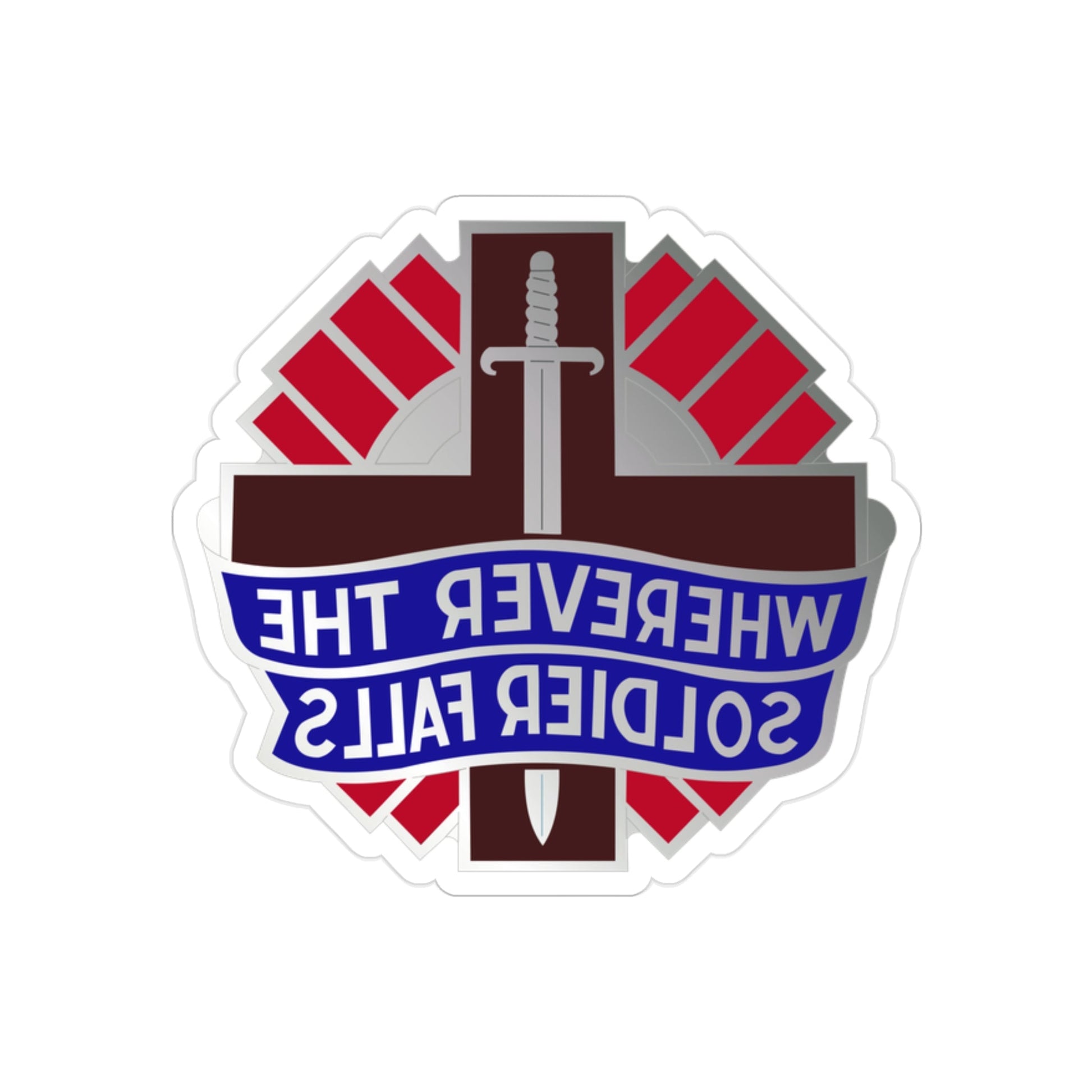 351 Surgical Hospital (U.S. Army) REVERSE PRINT Transparent STICKER-2" × 2"-The Sticker Space