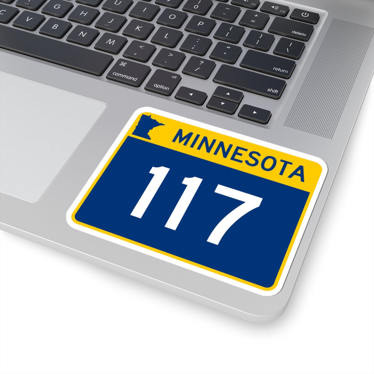 MN-117 wide (Minnesota) (Road Sign) STICKER Vinyl Kiss-Cut Decal