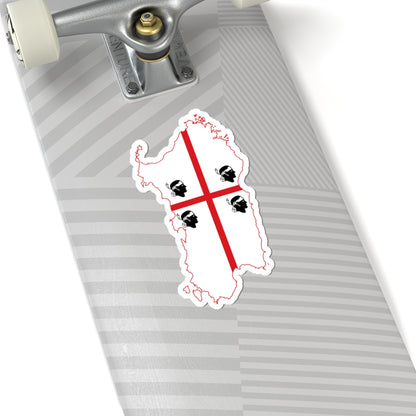 Flag map of Sardinia (Italy) STICKER Vinyl Kiss-Cut Decal