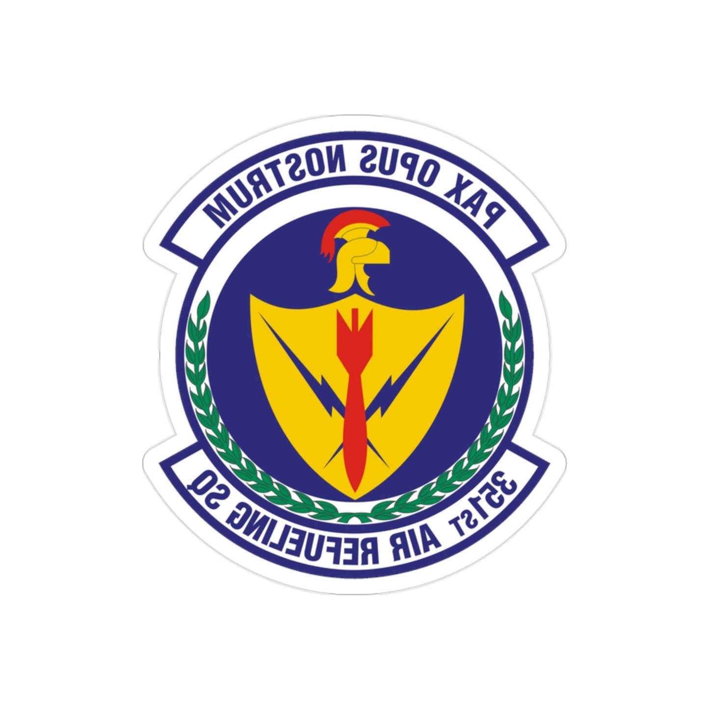 351st Air Refueling Squadron (U.S. Air Force) REVERSE PRINT Transparent STICKER-2" × 2"-The Sticker Space