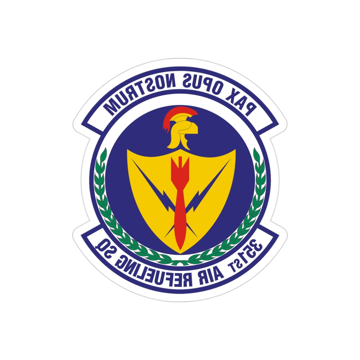 351st Air Refueling Squadron (U.S. Air Force) REVERSE PRINT Transparent STICKER-3" × 3"-The Sticker Space