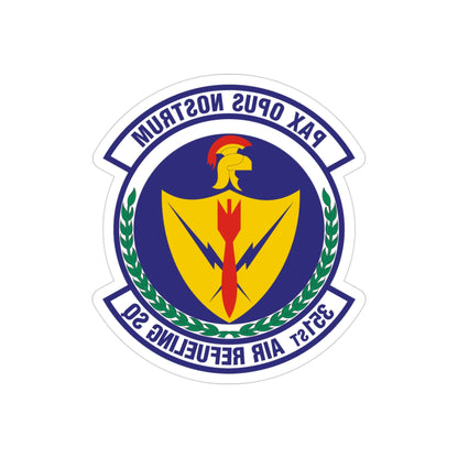 351st Air Refueling Squadron (U.S. Air Force) REVERSE PRINT Transparent STICKER-3" × 3"-The Sticker Space