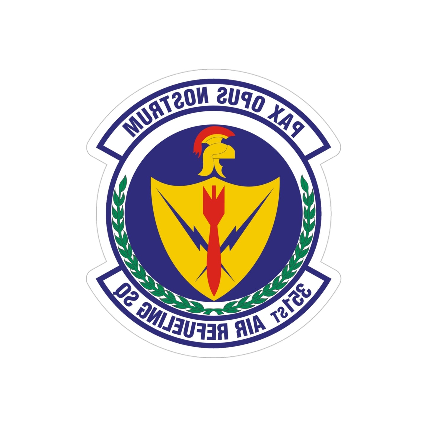 351st Air Refueling Squadron (U.S. Air Force) REVERSE PRINT Transparent STICKER-4" × 4"-The Sticker Space