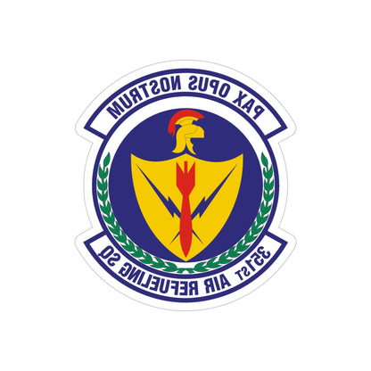 351st Air Refueling Squadron (U.S. Air Force) REVERSE PRINT Transparent STICKER-4" × 4"-The Sticker Space