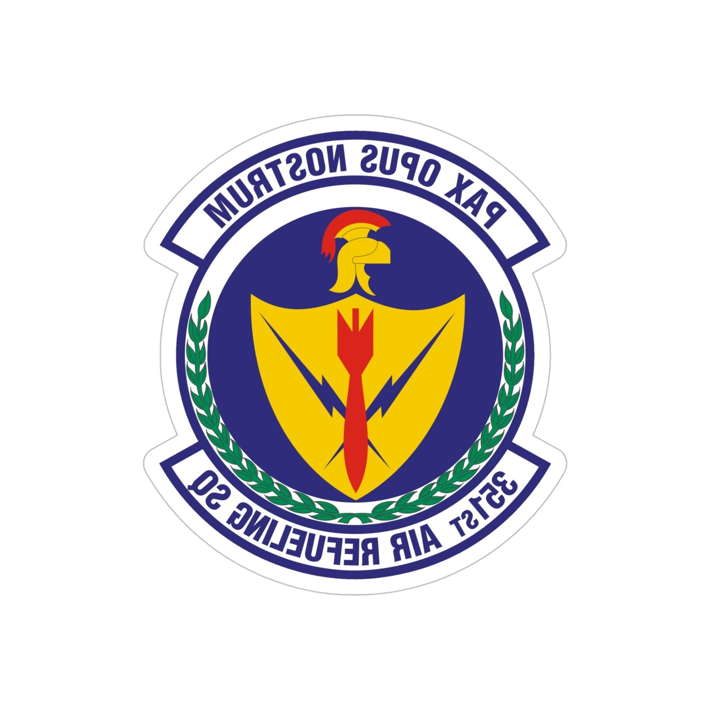 351st Air Refueling Squadron (U.S. Air Force) REVERSE PRINT Transparent STICKER-5" × 5"-The Sticker Space