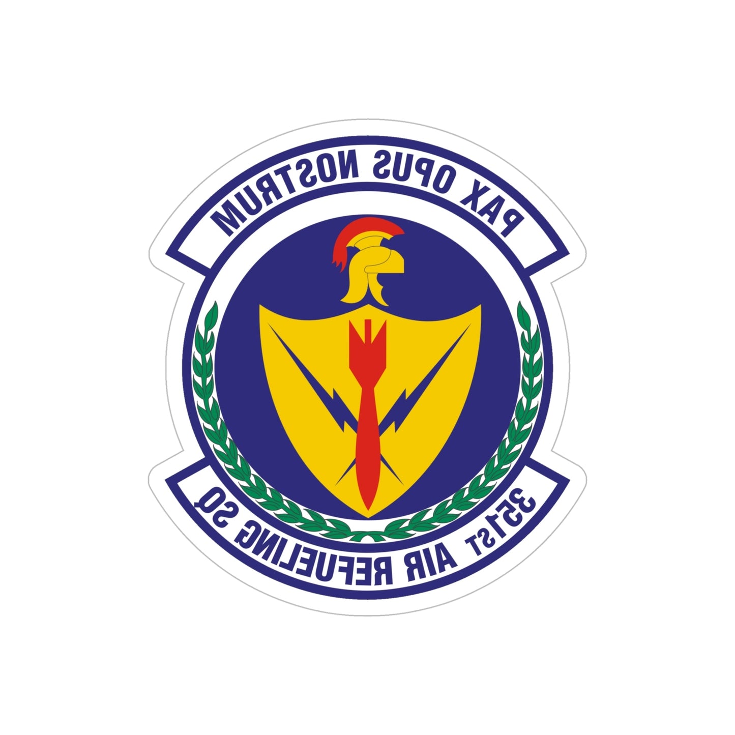 351st Air Refueling Squadron (U.S. Air Force) REVERSE PRINT Transparent STICKER-6" × 6"-The Sticker Space