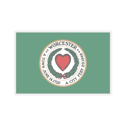 Flag of Worcester, Massachusetts - STICKER Vinyl Kiss-Cut Decal