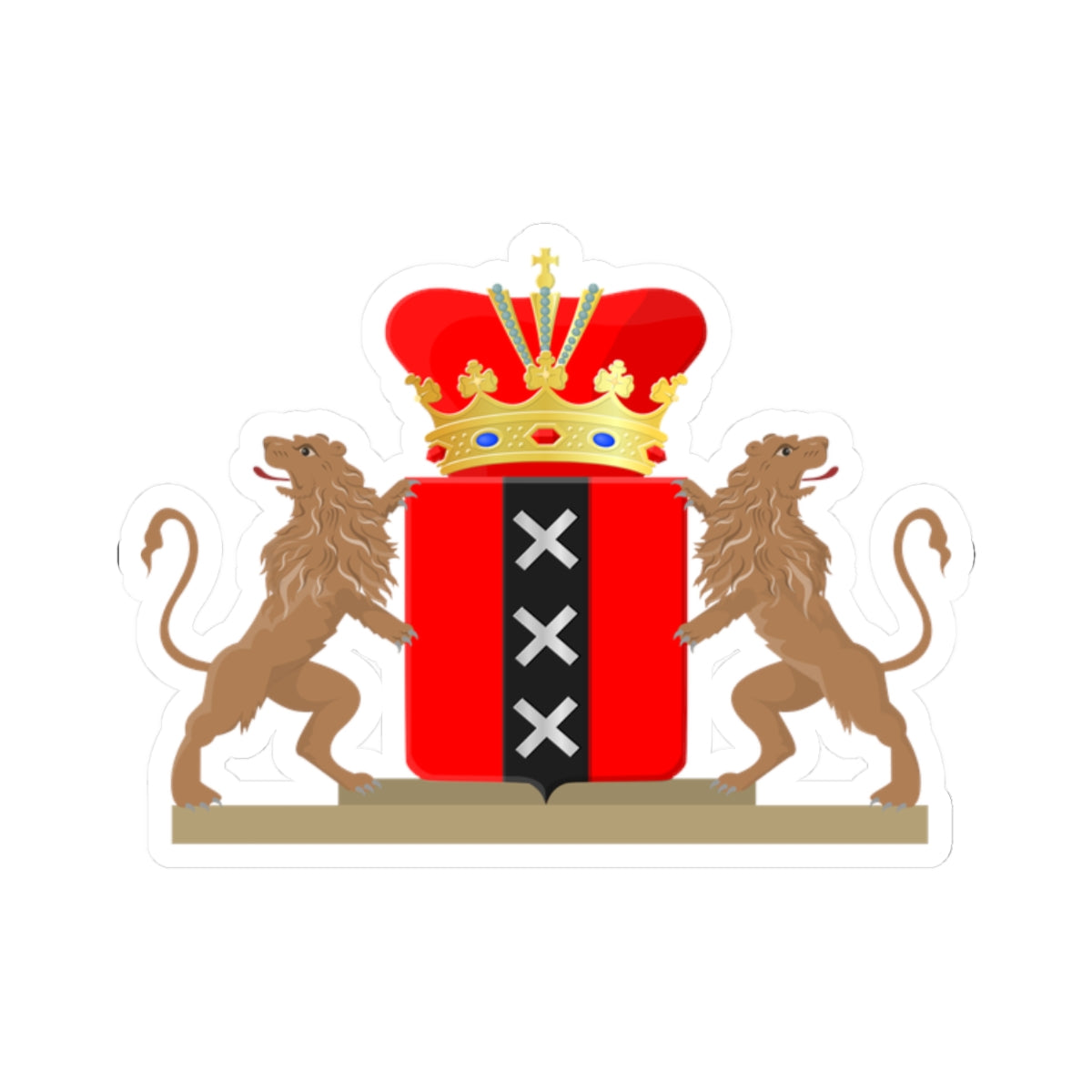 Amsterdam wapen 1816 (Netherlands) (Coat of Arms) STICKER Vinyl Kiss-Cut Decal