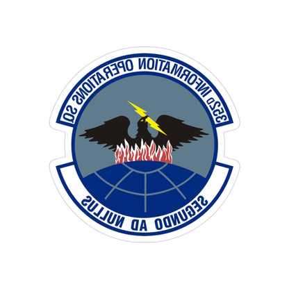 352d Information Operations Squadron (U.S. Air Force) REVERSE PRINT Transparent STICKER-3" × 3"-The Sticker Space