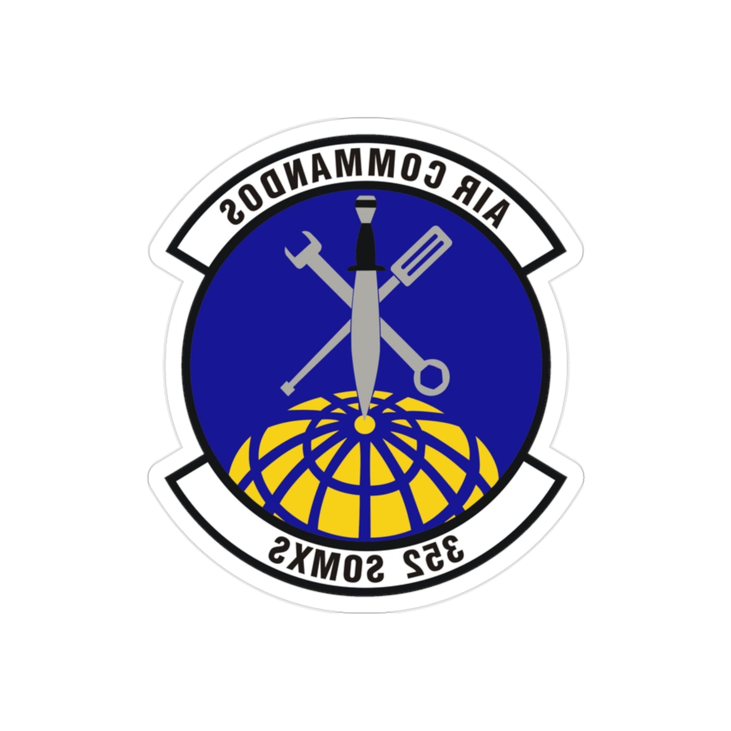 352d Special Operations Maintenance Squadron (U.S. Air Force) REVERSE PRINT Transparent STICKER-2" × 2"-The Sticker Space