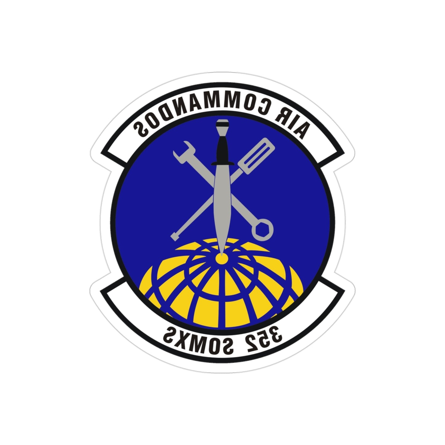 352d Special Operations Maintenance Squadron (U.S. Air Force) REVERSE PRINT Transparent STICKER-3" × 3"-The Sticker Space