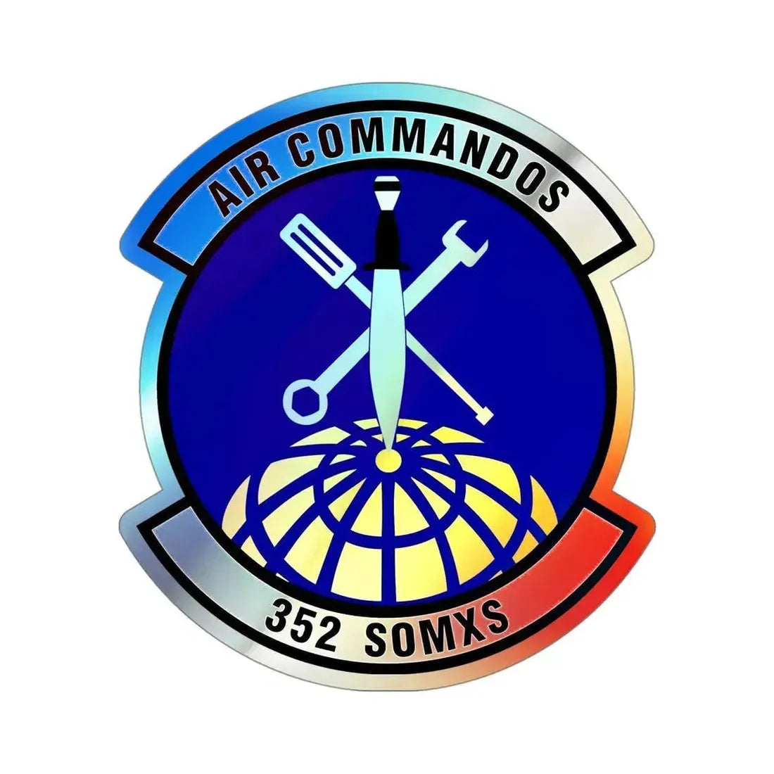 352d Special Operations Maintenance Squadron (U.S. Air Force) Holographic STICKER Die-Cut Vinyl Decal 4 Inch Holographic - The Sticker Space