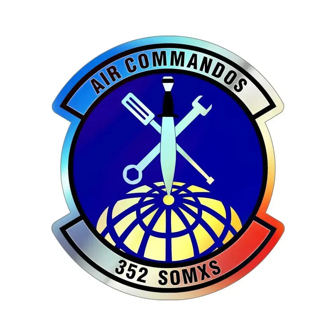 352d Special Operations Maintenance Squadron (U.S. Air Force) Holographic STICKER Die-Cut Vinyl Decal 6 Inch Holographic - The Sticker Space