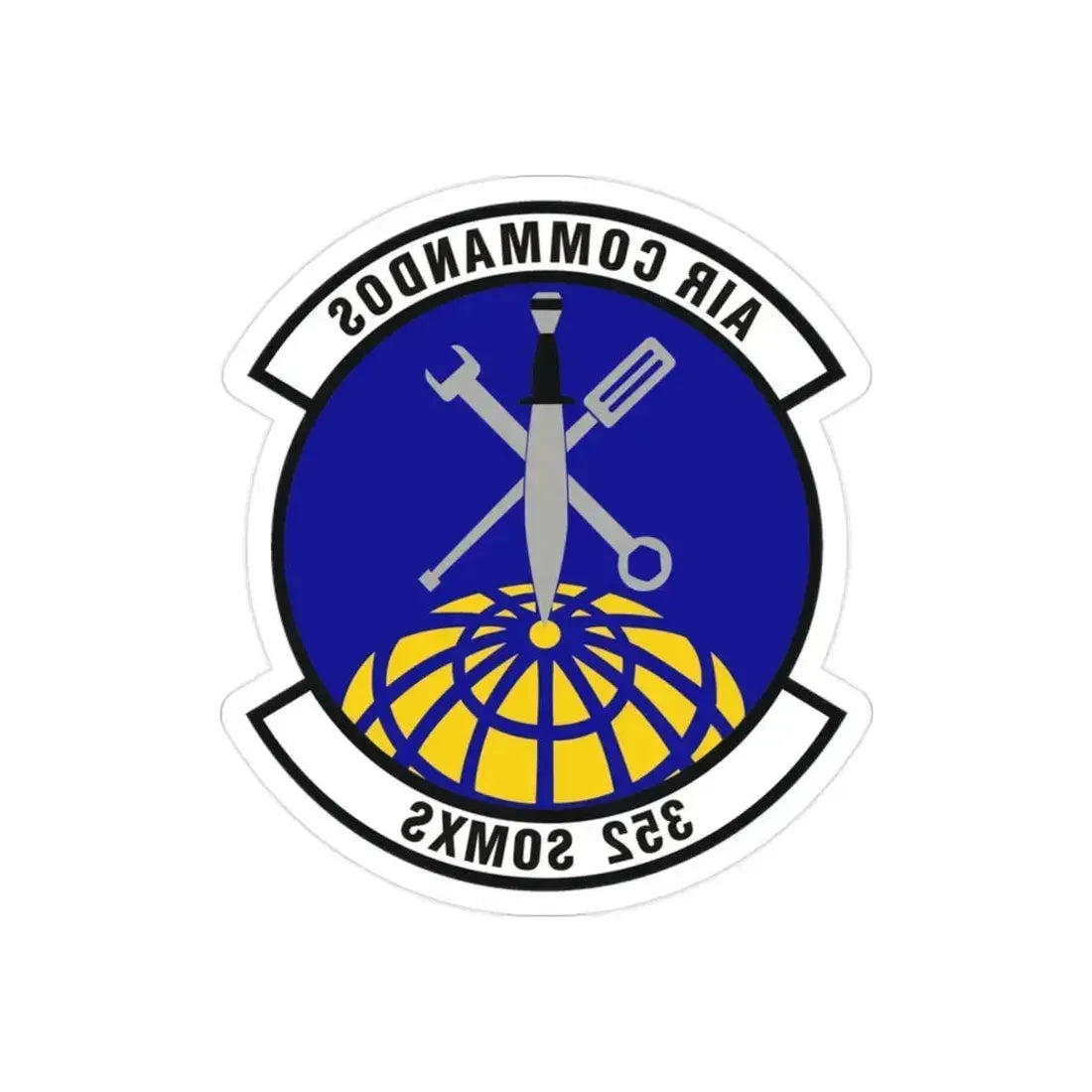 352d Special Operations Maintenance Squadron (U.S. Air Force) REVERSE PRINT Transparent Die-Cut STICKER 2 Inch Die-Cut Transparent - The Sticker Space
