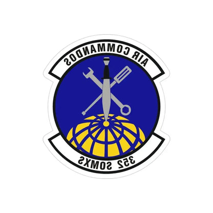 352d Special Operations Maintenance Squadron (U.S. Air Force) REVERSE PRINT Transparent Die-Cut STICKER 3 Inch Die-Cut Transparent - The Sticker Space