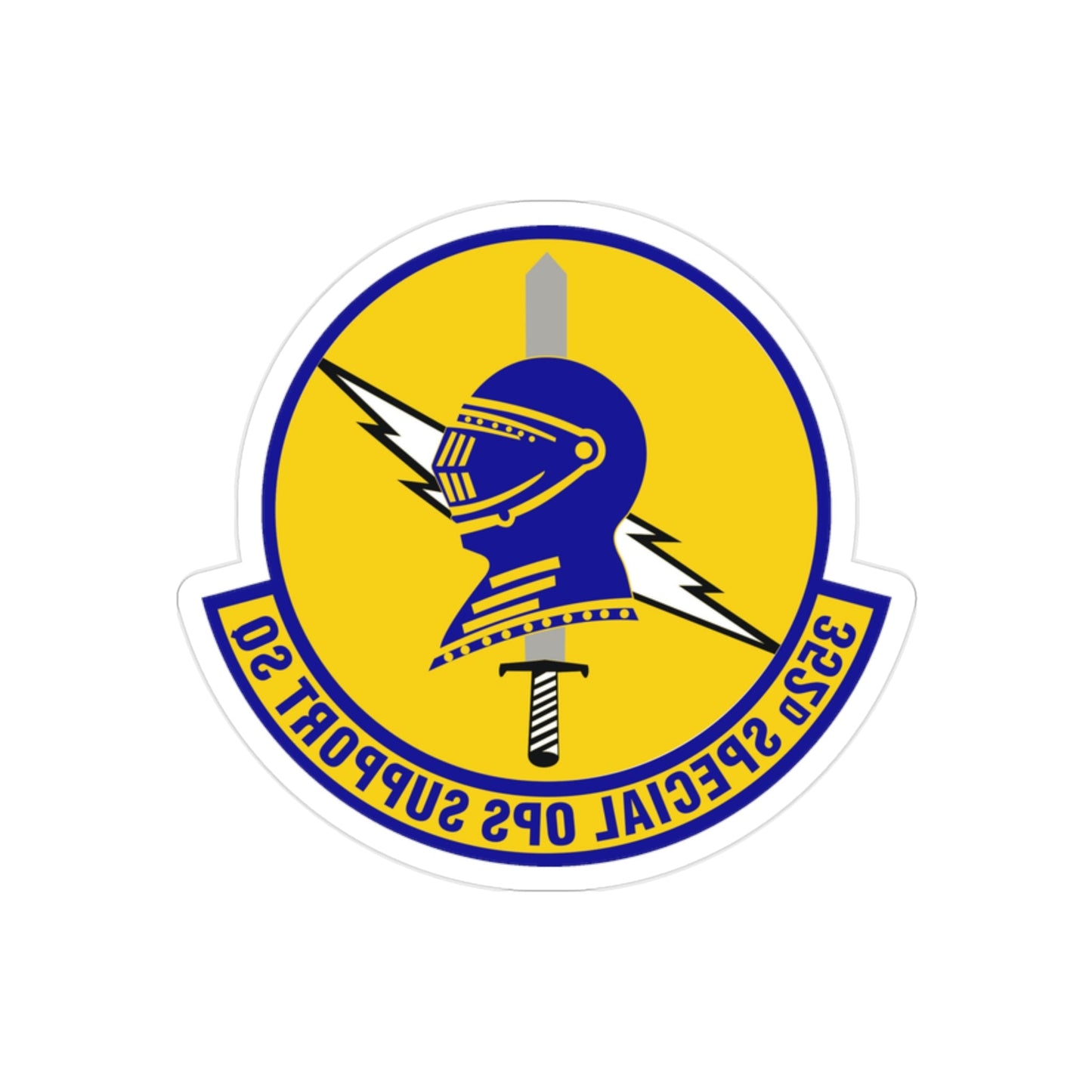 352d Special Operations Support Squadron (U.S. Air Force) REVERSE PRINT Transparent STICKER-2" × 2"-The Sticker Space