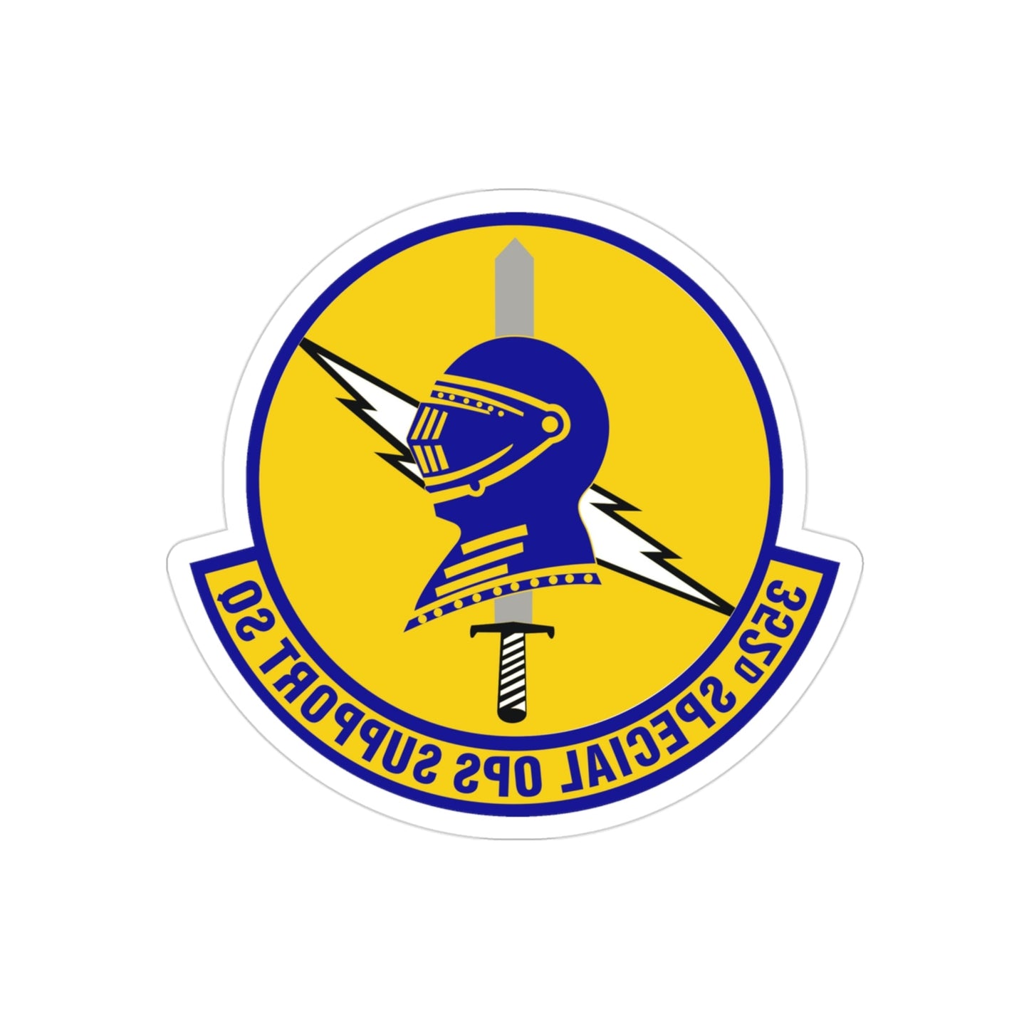 352d Special Operations Support Squadron (U.S. Air Force) REVERSE PRINT Transparent STICKER-3" × 3"-The Sticker Space