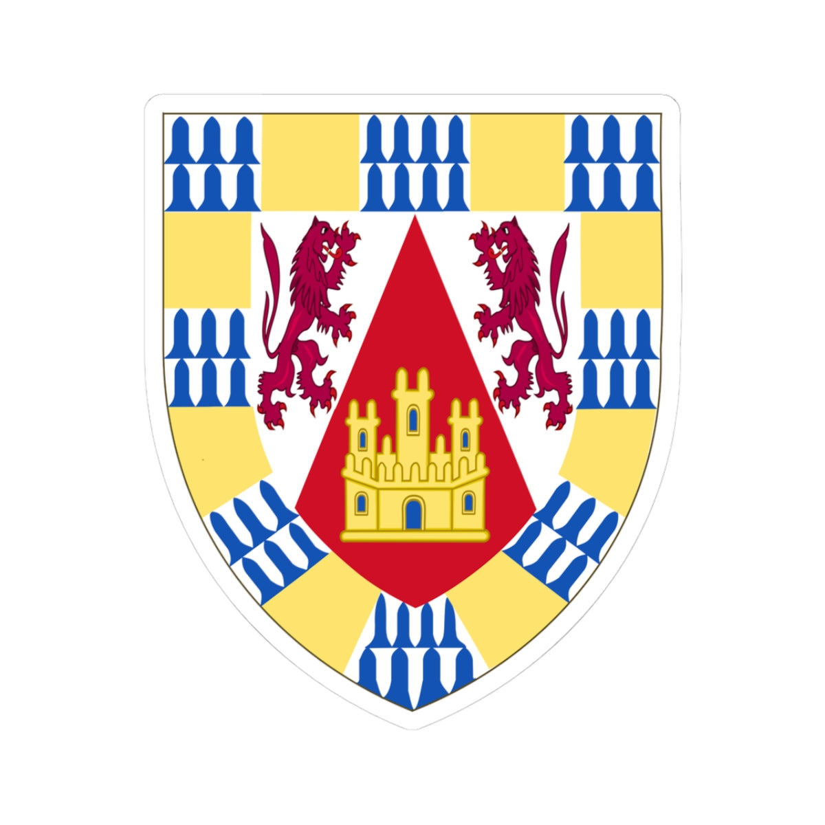 Arms of Henry II of Castile before his accession (Spain) (Coat of Arms) STICKER Vinyl Kiss-Cut Decal