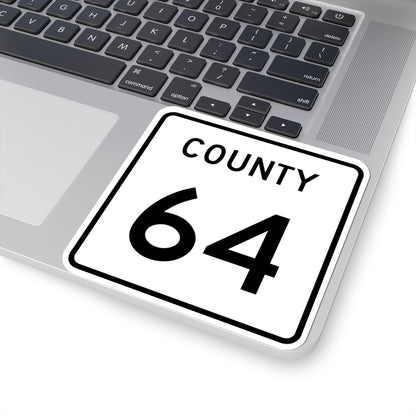 County 64 square (Minnesota) (Road Sign) STICKER Vinyl Kiss-Cut Decal