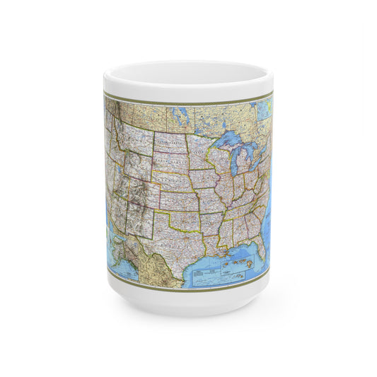 USA - The United States (1993) (Map) White Coffee Mug-15oz-The Sticker Space