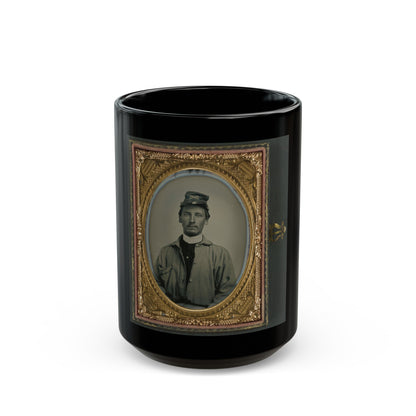 Private Archibald Magill Smith Of Co. F, 1st Virginia Cavalry Regiment, And Co. D, 6th Virginia Cavalry Regiment, In Uniform (U.S. Civil War) Black Coffee Mug