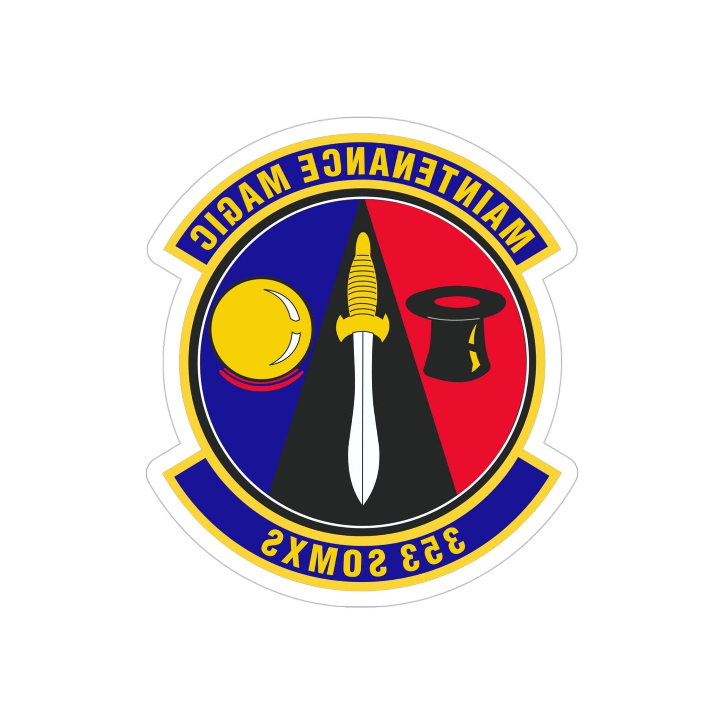 353d Special Operations Maintenance Squadron (U.S. Air Force) REVERSE PRINT Transparent STICKER-4" × 4"-The Sticker Space