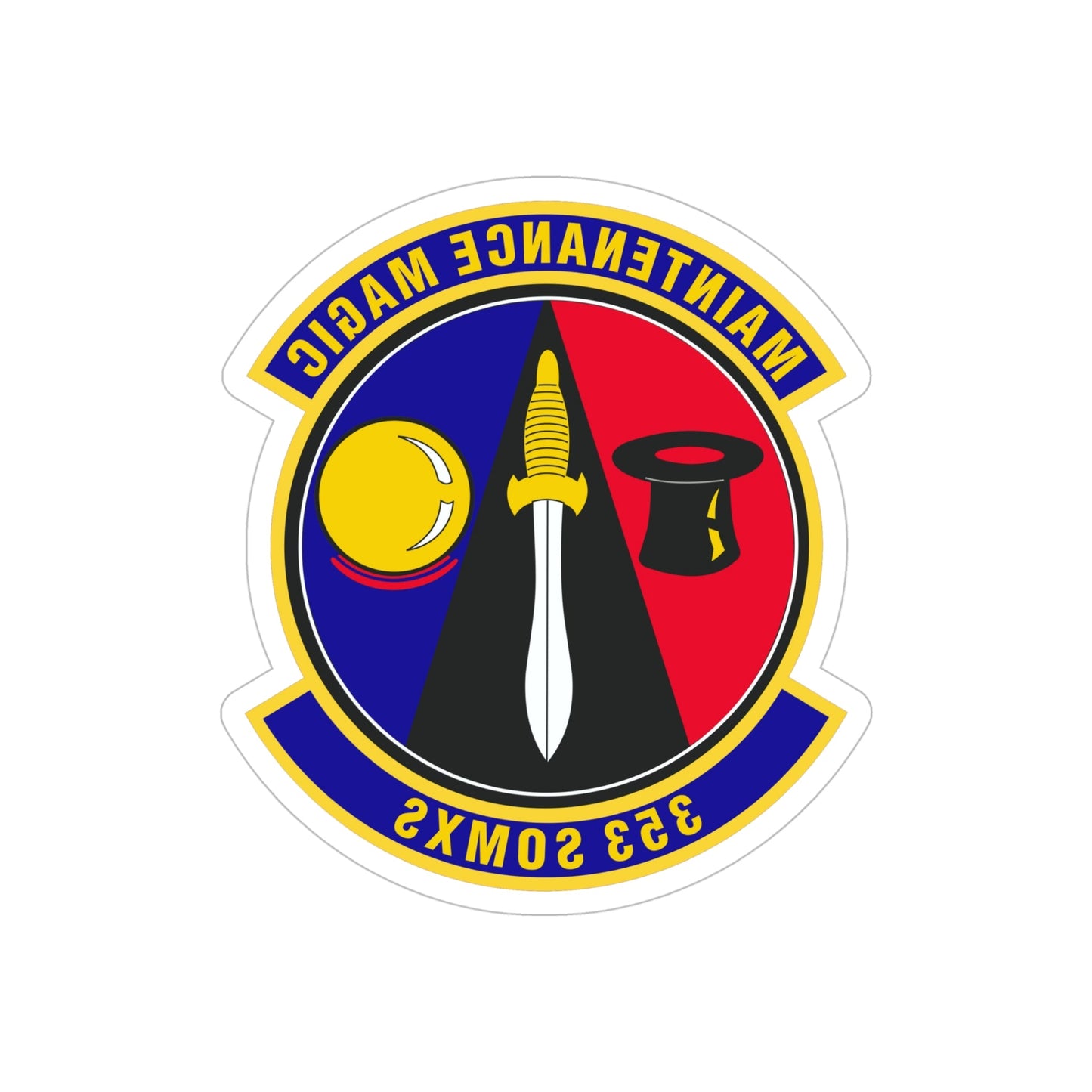 353d Special Operations Maintenance Squadron (U.S. Air Force) REVERSE PRINT Transparent STICKER-5" × 5"-The Sticker Space