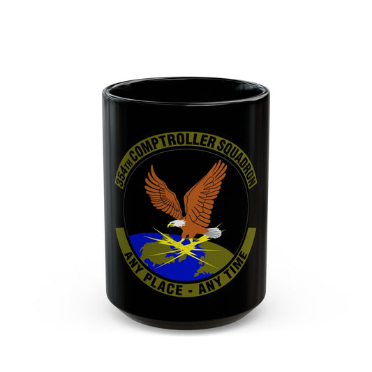 354th Comptroller Squadron (U.S. Air Force) Black Coffee Mug-15oz-The Sticker Space