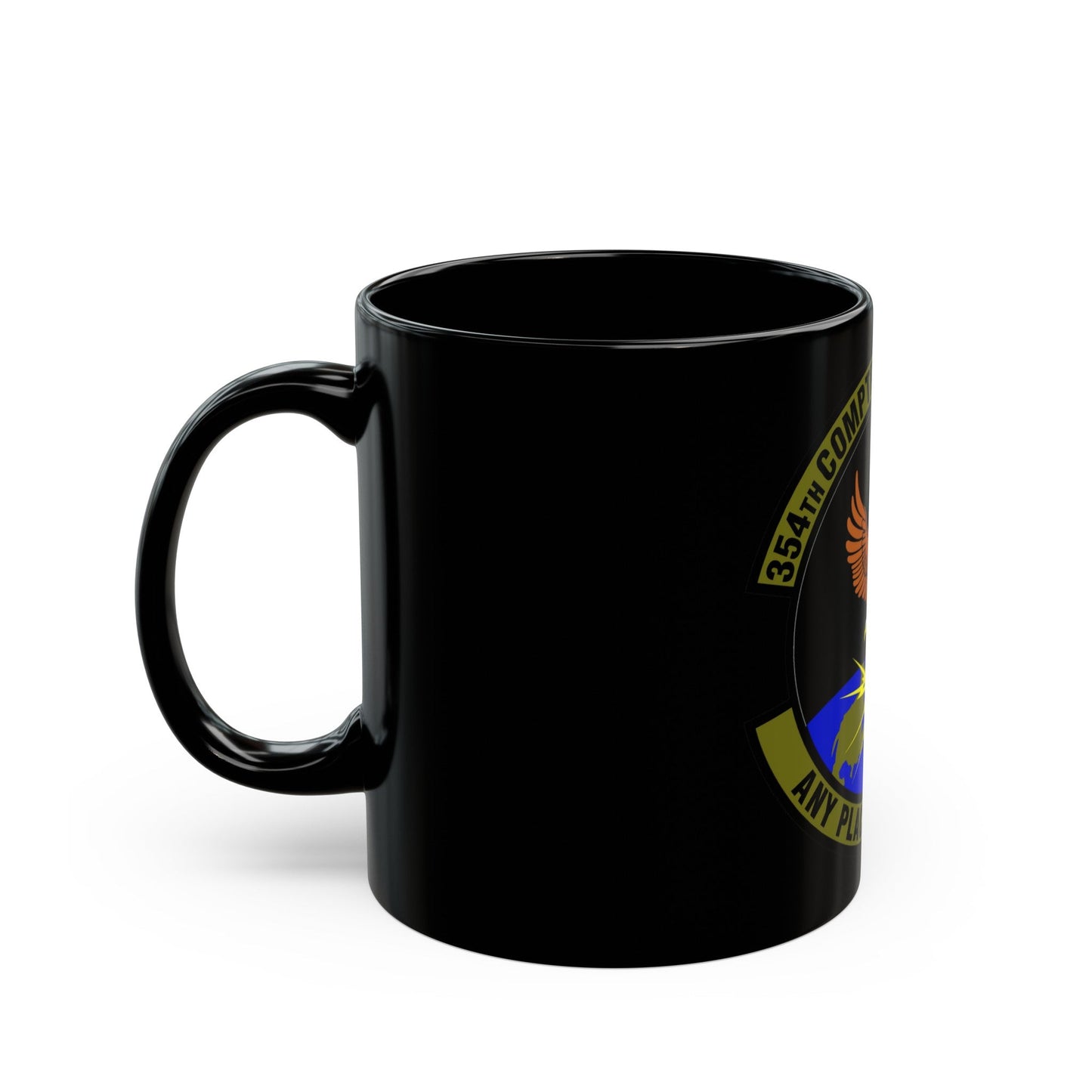 354th Comptroller Squadron (U.S. Air Force) Black Coffee Mug-The Sticker Space