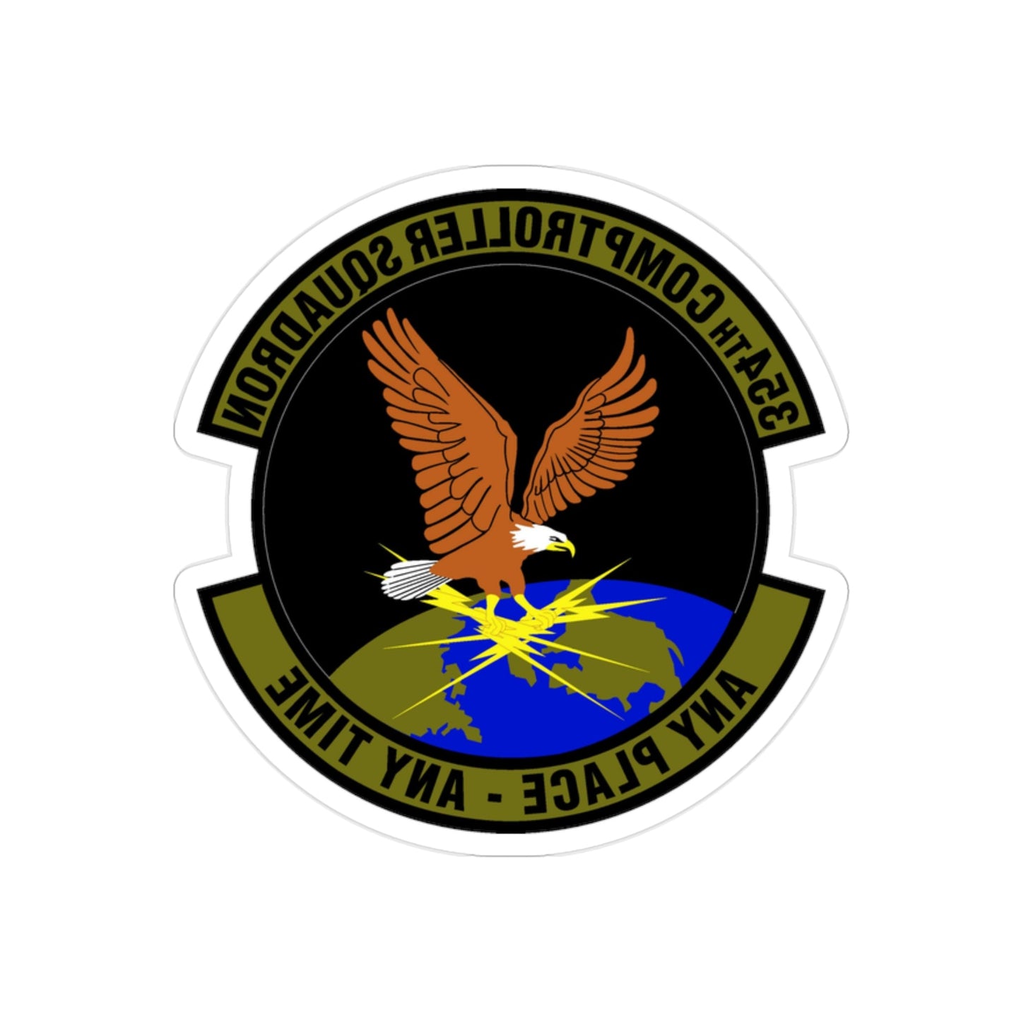 354th Comptroller Squadron (U.S. Air Force) REVERSE PRINT Transparent STICKER-2" × 2"-The Sticker Space