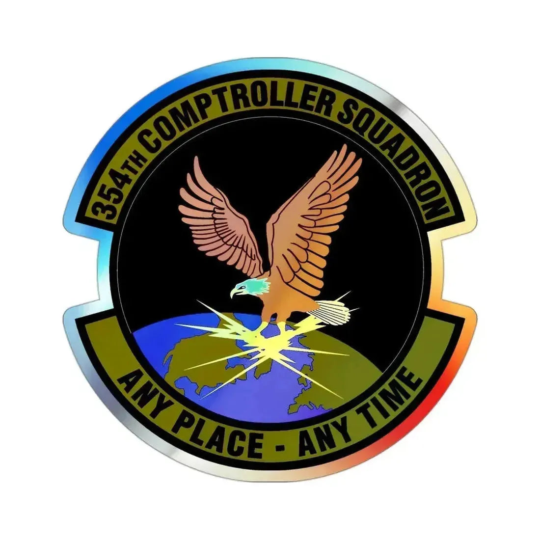 354th Comptroller Squadron (U.S. Air Force) Holographic STICKER Die-Cut Vinyl Decal 3 Inch Holographic - The Sticker Space