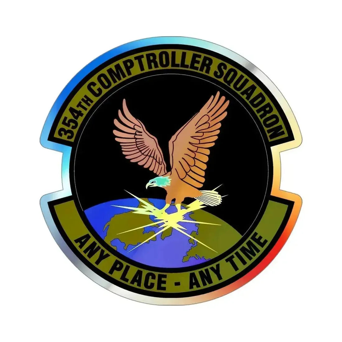 354th Comptroller Squadron (U.S. Air Force) Holographic STICKER Die-Cut Vinyl Decal 4 Inch Holographic - The Sticker Space