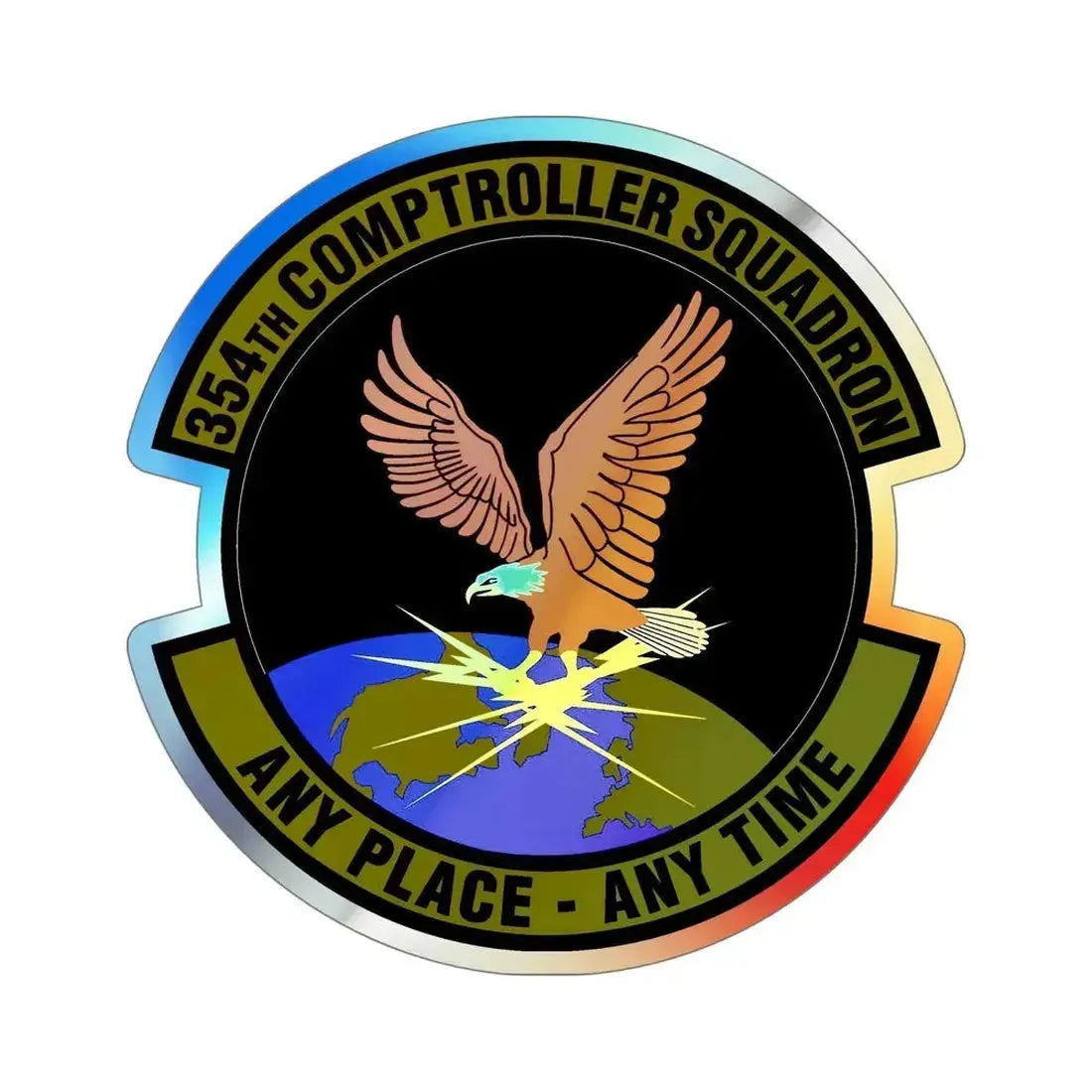 354th Comptroller Squadron (U.S. Air Force) Holographic STICKER Die-Cut Vinyl Decal - The Sticker Space
