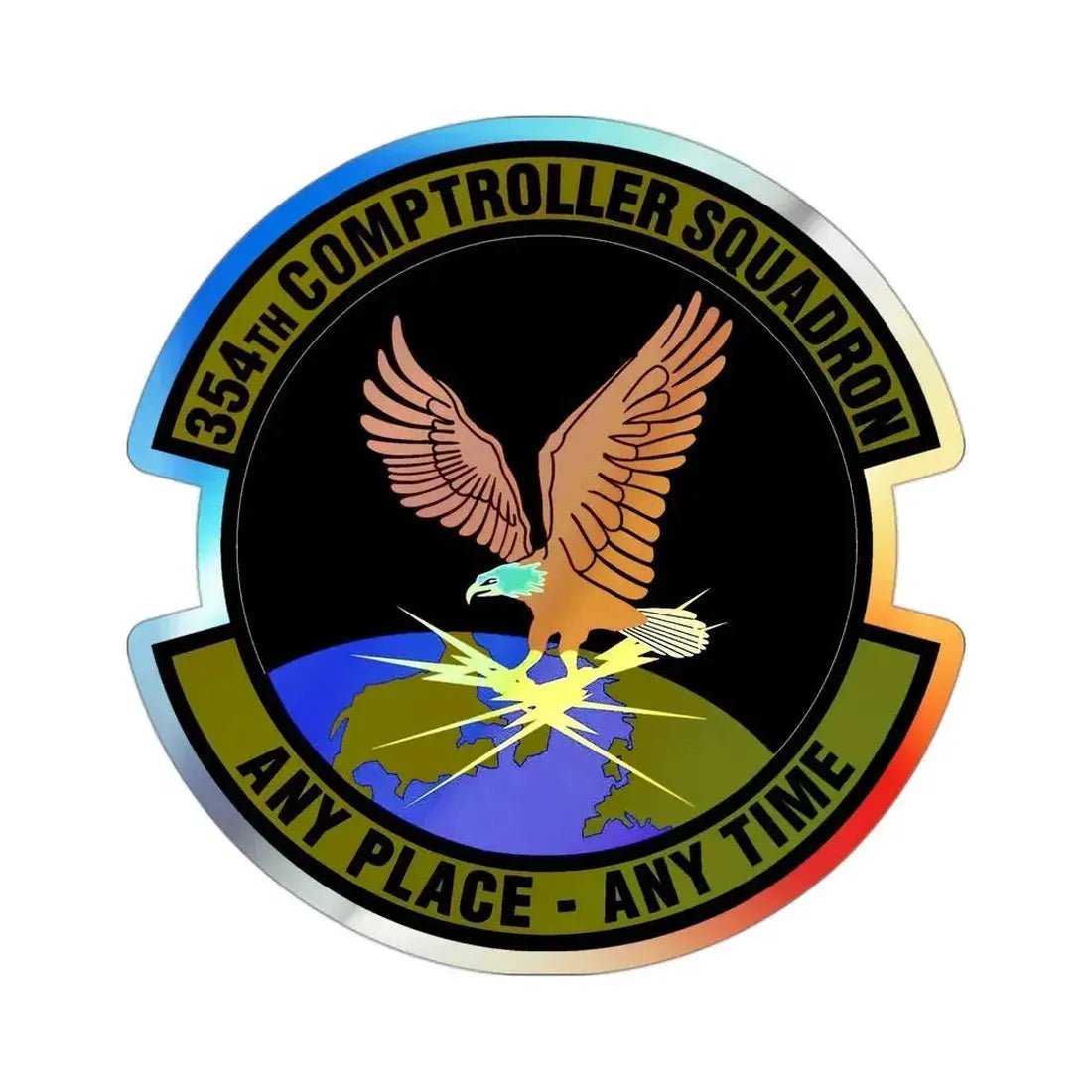 354th Comptroller Squadron (U.S. Air Force) Holographic STICKER Die-Cut Vinyl Decal - The Sticker Space