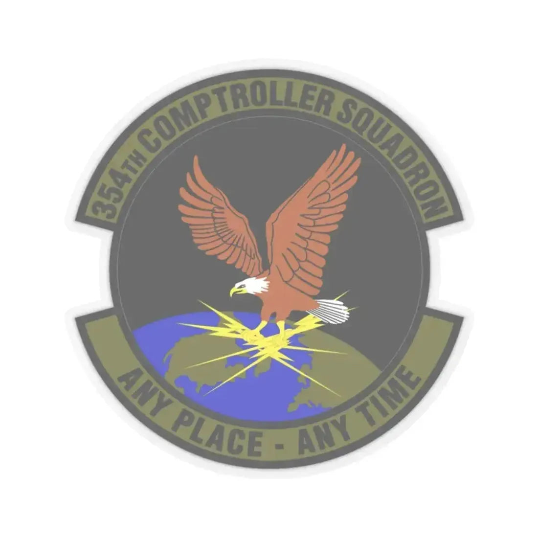 354th Comptroller Squadron (U.S. Air Force) STICKER Vinyl Kiss-Cut Decal 2 Inch Transparent - The Sticker Space