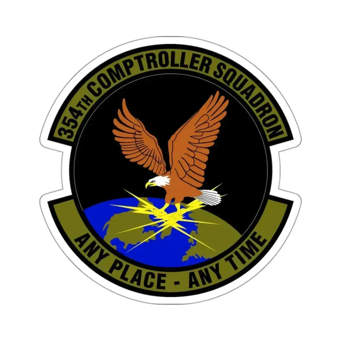 354th Comptroller Squadron (U.S. Air Force) STICKER Vinyl Kiss-Cut Decal 3 Inch White - The Sticker Space