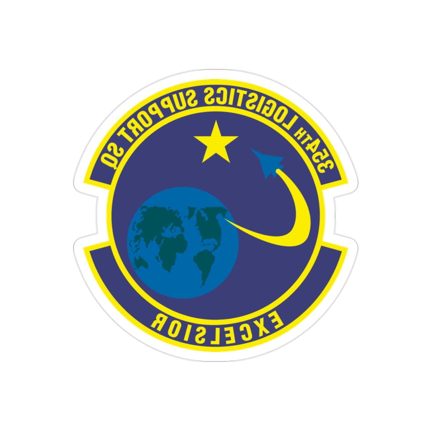 354th Logistics Support Squadron (U.S. Air Force) REVERSE PRINT Transparent STICKER-2" × 2"-The Sticker Space