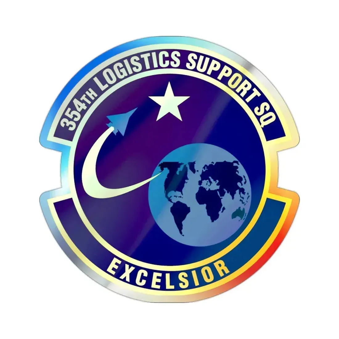 354th Logistics Support Squadron (U.S. Air Force) Holographic STICKER Die-Cut Vinyl Decal 2 Inch Holographic - The Sticker Space